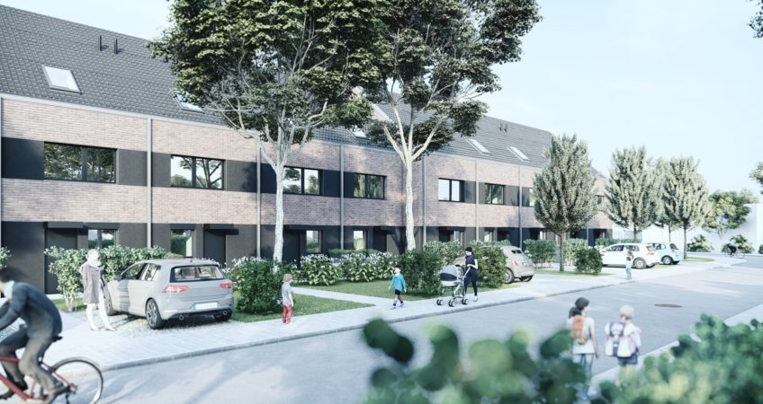 Neubauprojekt ohne Renditeerwartung – Kirche und VR Bank verhelfen zehn Familien zum Miet-Eigenheim.  